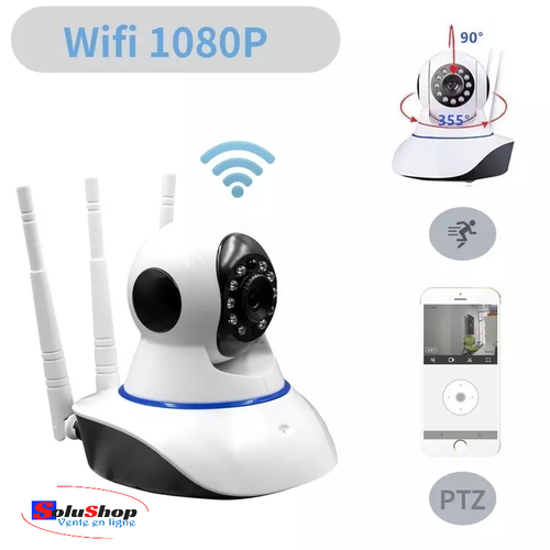 Caméra IP WiFi rotative 360° vue de face