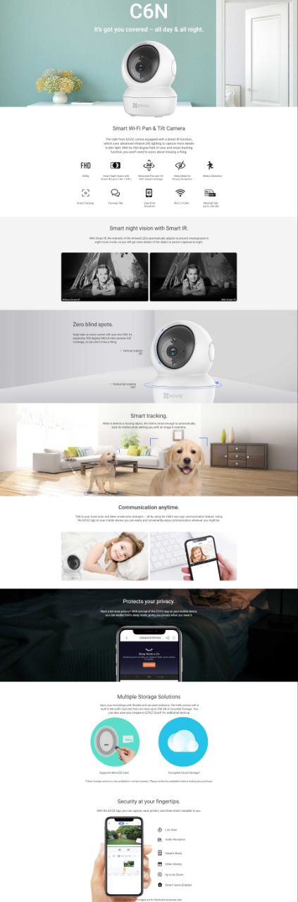Fiche complète des fonctionnalités EZVIZ C6N