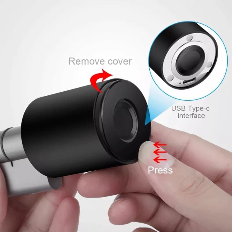 Port USB-C caché de la serrure connectée