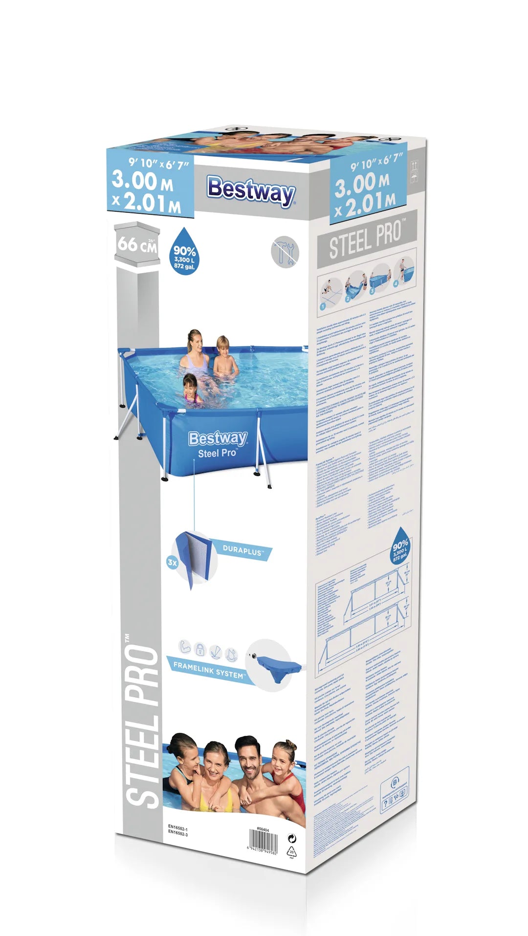 Piscine rectangulaire Bestway remplie d'eau prête à l'usage