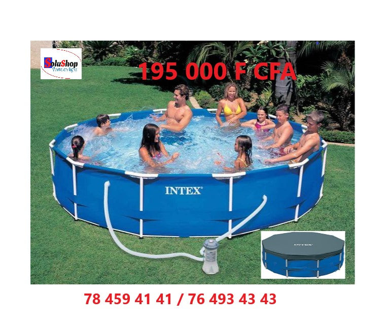 Détail de la structure ronde de la piscine Frame Intex