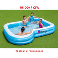 Grande piscine gonflable familiale à deux boudins vue d'ensemble