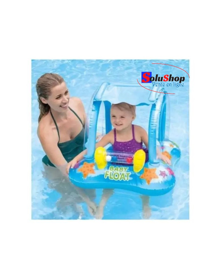 Siège flottant bébé Intex avec auvent vue d'ensemble