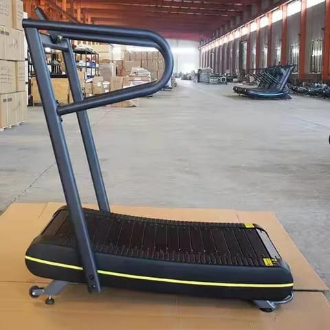 Tapis de course incurvé manuel, roulettes de déplacement