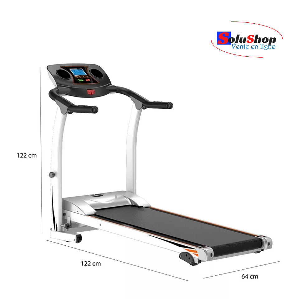 Tapis de course pliable motorisé, vue d'ensemble